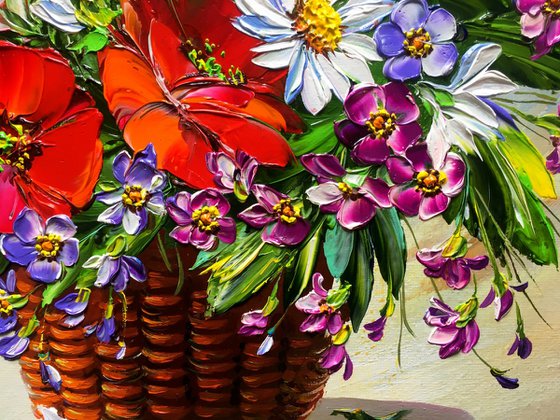 A basket of wildflowers