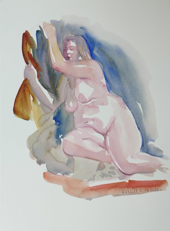 seated female nude