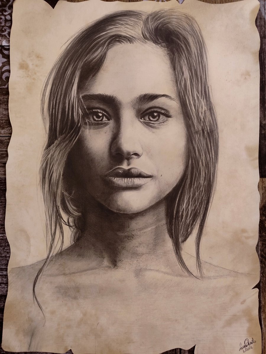 Photorealistic Portrait Pencil Drawing By Laura Muolo, 11 X 16", Naked Identity #5, Original Artwork