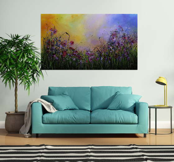 Finding Peace #3 - Super sized original abstract floral painting