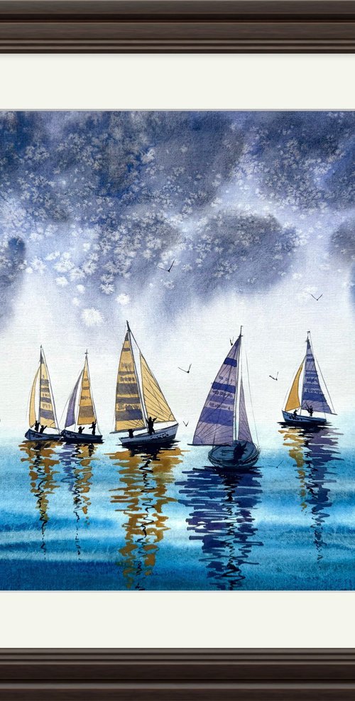 Regata After the rain Yachts by Yuliia Sharapova