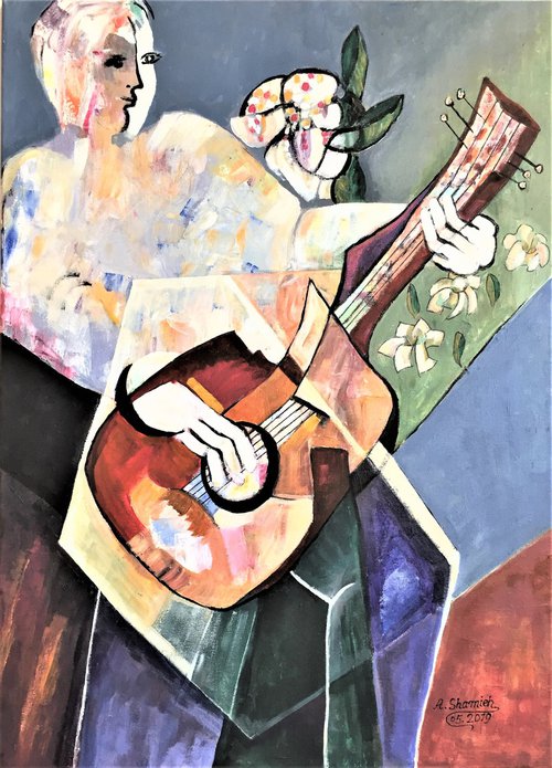Man and Guitar by Abdelrahman Shamieh