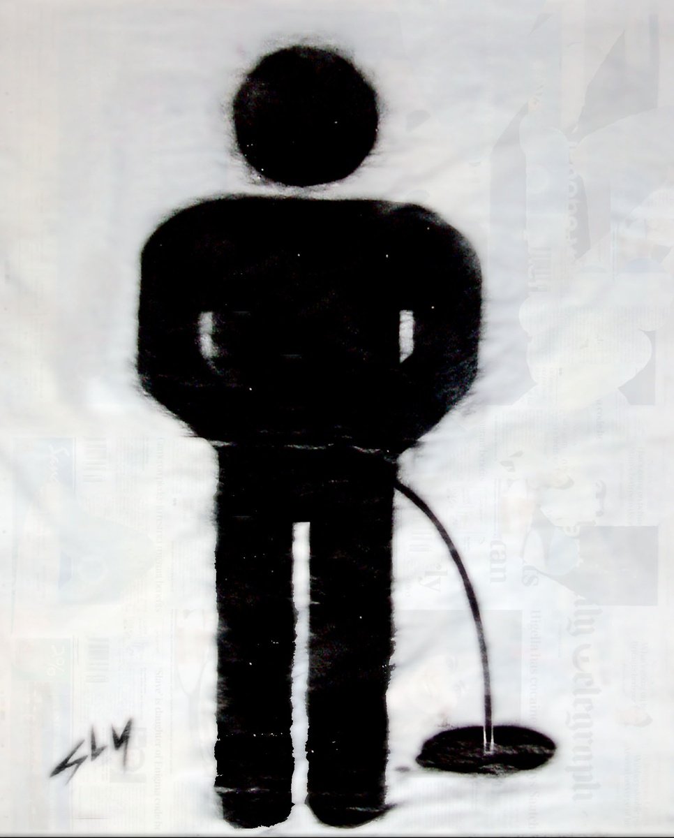 Urban And Pop Painting , Pissman (On An Urbox). By Juan Sly, 23 X 30, Artwork For Sale On Artfinder