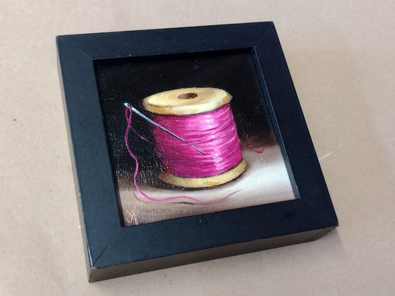 Little Pink cotton reel  still life