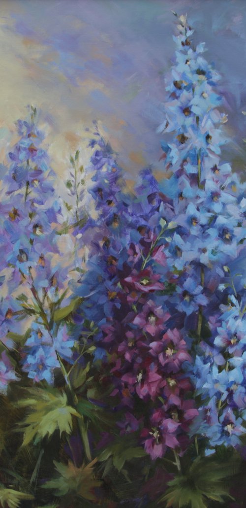 Kings of the sun. Delphiniums. by Natalia Kakhtiurina