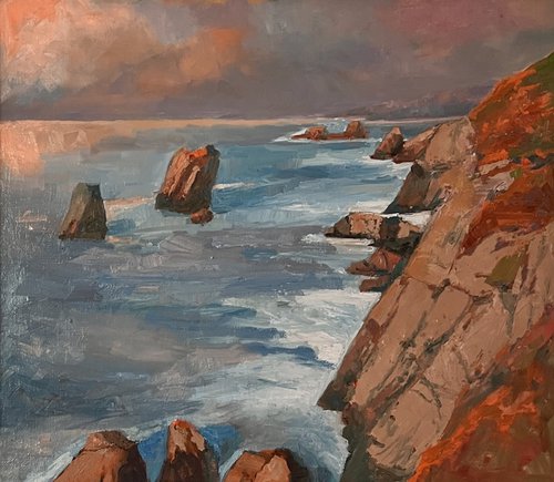A Pacific morning oil seascape by Padmaja Madhu