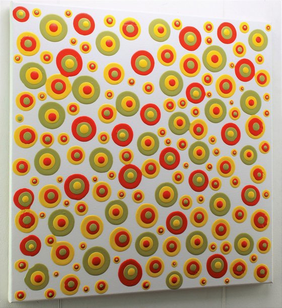 abstract acrylic painting on material canvas with bright colors "colored candies" unique work Alessandro Butera