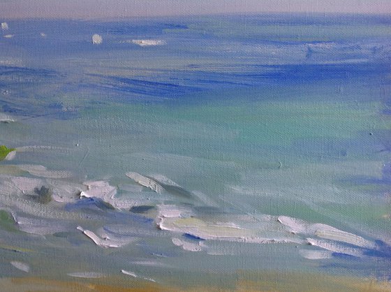 Perfect day.  Oil painting original modern seascape sunny day