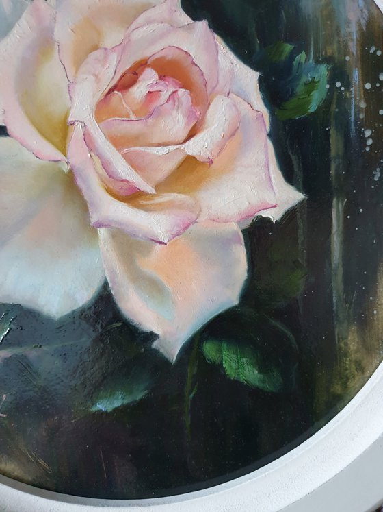 "Morning rose."  rose flower  liGHt original painting  GIFT (2020)