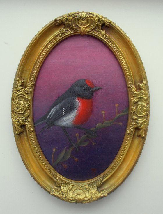 "Lilac Evening" bird painting