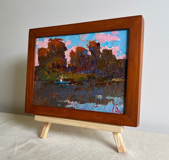 Evening river landscape