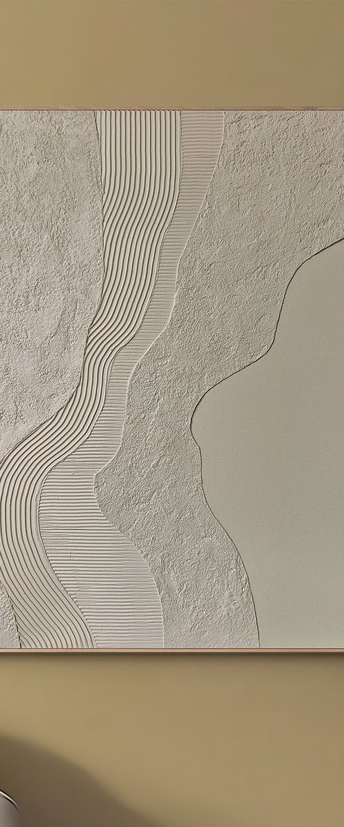 "Gray Nile" Gray abstract textured art by Marine Boiko