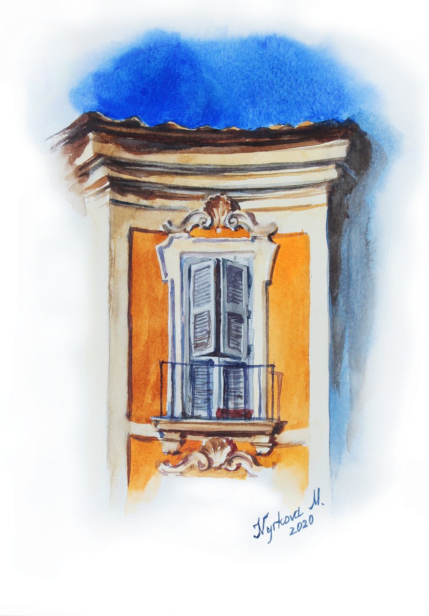 Watercolor sketch of memories from Italy by Marta Nyrkova