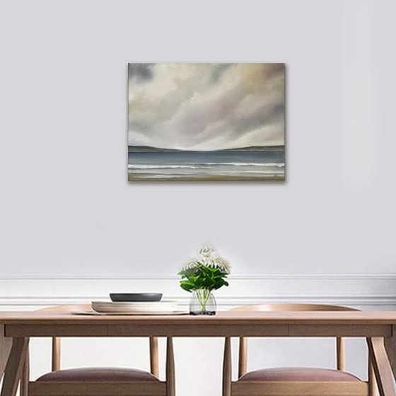 Beneath The Silent Skies - Original Seascape Oil Painting on Stretched Canvas