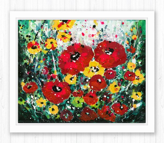 Dreaming About Poppies -  Abstract Flower Painting  by Kathy Morton Stanion