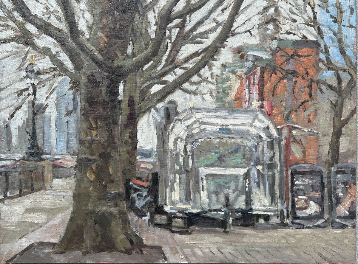 Impressionistic Cityscapes Oil Painting By Louise Gillard, 12 X 9", The South Bank London, Original Artwork