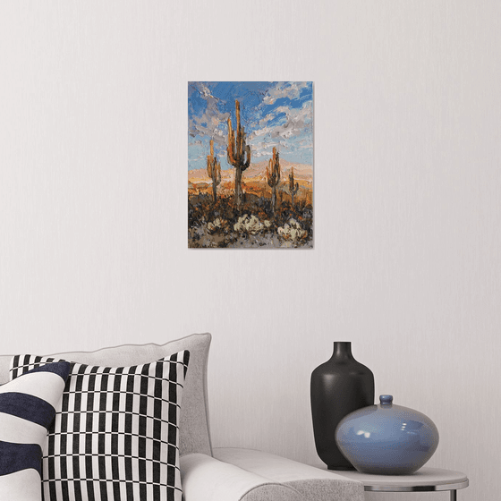 Cactus Desert at Sunset