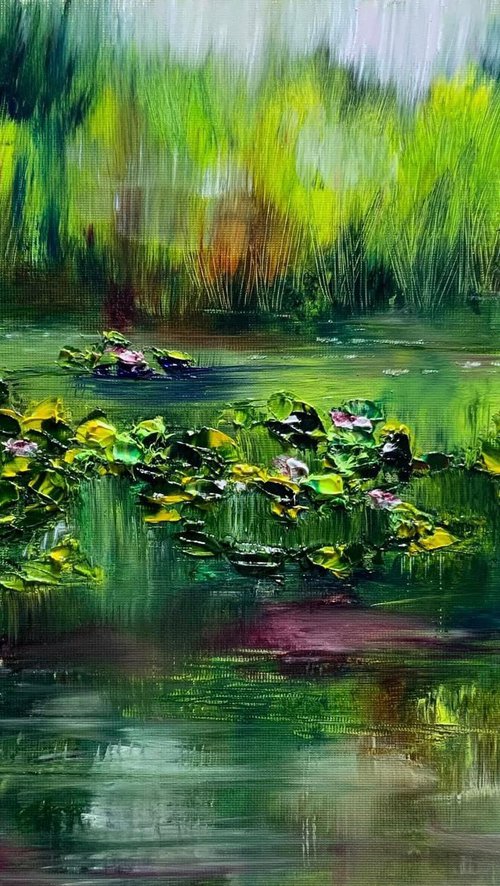 Lilies, Reeds and Water by Bob Dellar