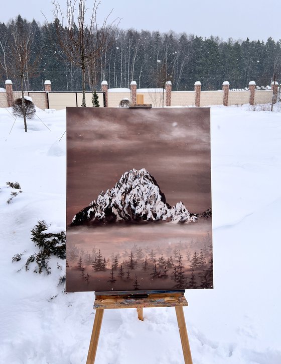 Misty foothills, 80 х 100 cm, oil on canvas