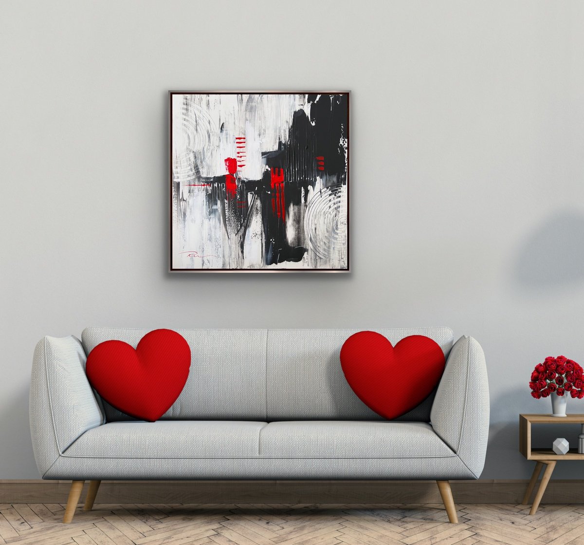 Abstract Cityscapes Acrylic Painting By Indie Ru, 28 X 28, All The Roads Lead To You, Original Artwork