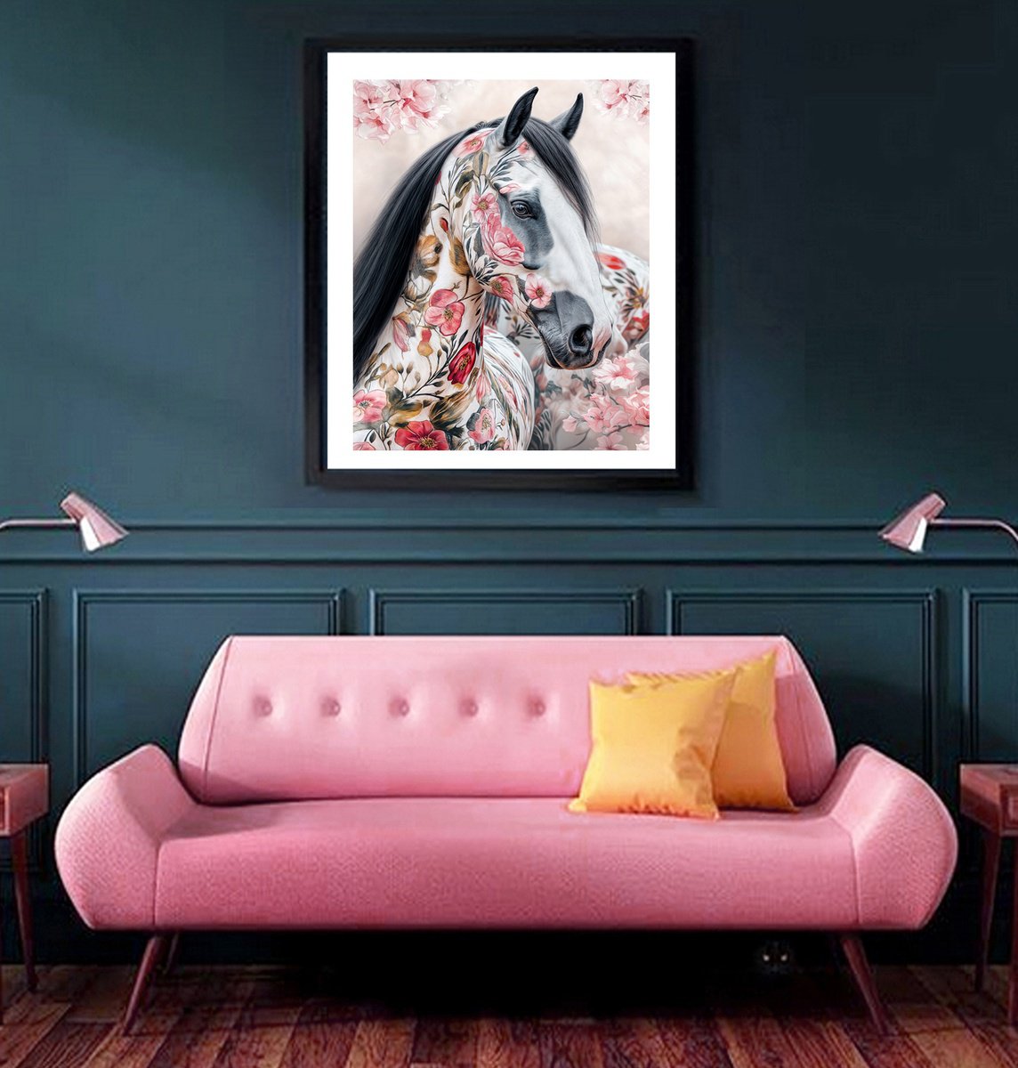 Photorealistic Animal Photograph By Michael Filonow, 26 X 32", Floral Majesty 2, Original Artwork