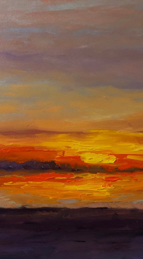 Sunset over marshland by Ramya Sarveshwar