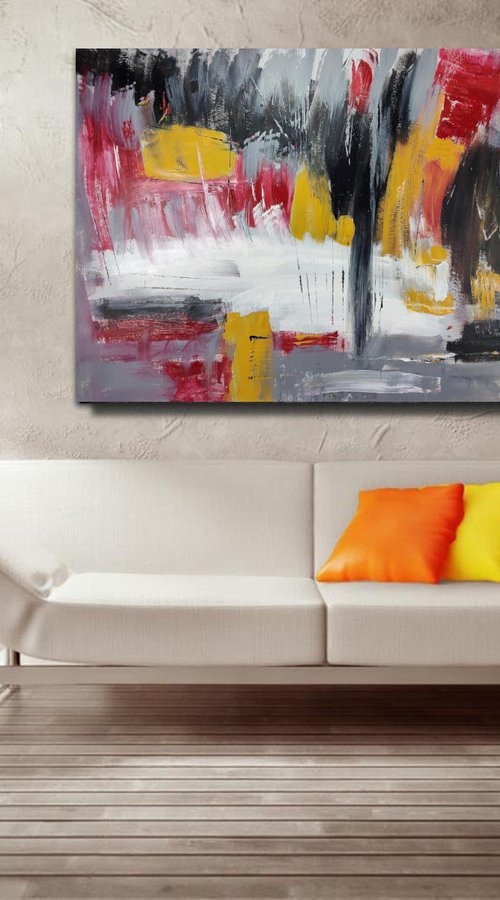 large paintings for living room/extra large painting/abstract Wall Art/original painting/painting on canvas 120x80-title-c695 by Sauro Bos