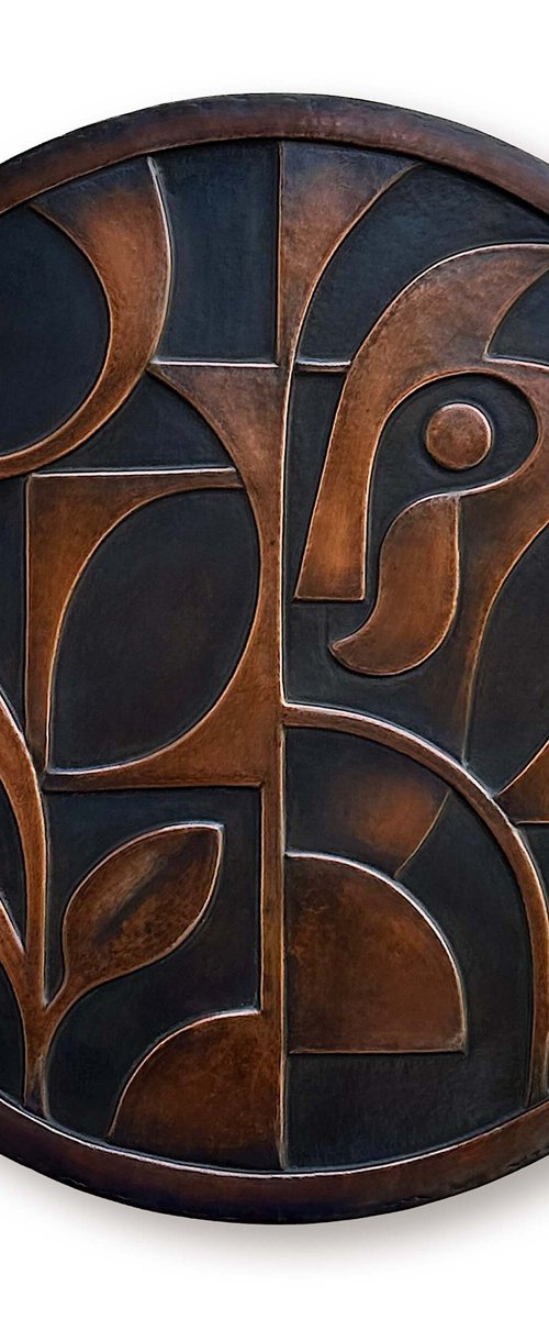 "Echo of Deco" Copper Wall Relief by Jeremy Maronpot