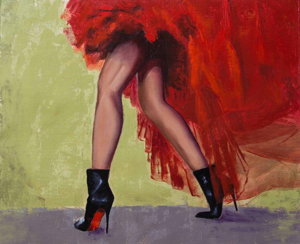 Impressionistic Portrait Oil Painting By Inna Medvedeva, 24 X 20, Louboutins, Original Artwork