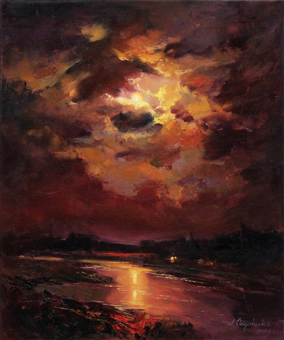 "Moon over the river"