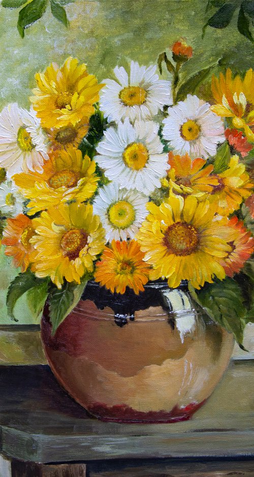 "Morning in the village" oil painting on canvas. by Tetiana Tiplova