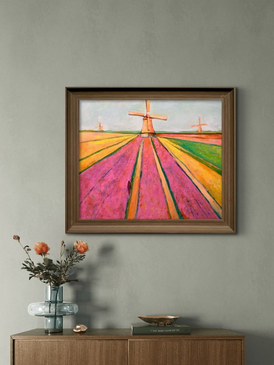 wandeling door de tulpen