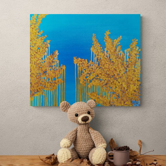 Crying mimosa. 50x60 cm. Was exhibited in MEAM. Mimosa piangente