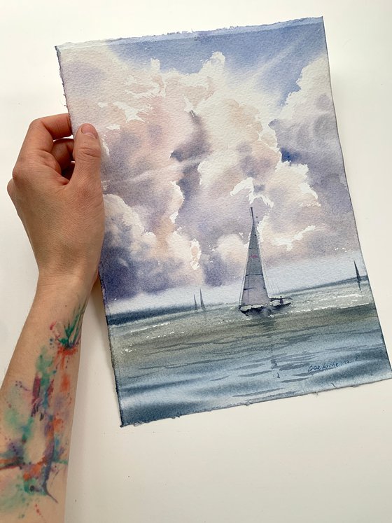 Sailboat and clouds #4