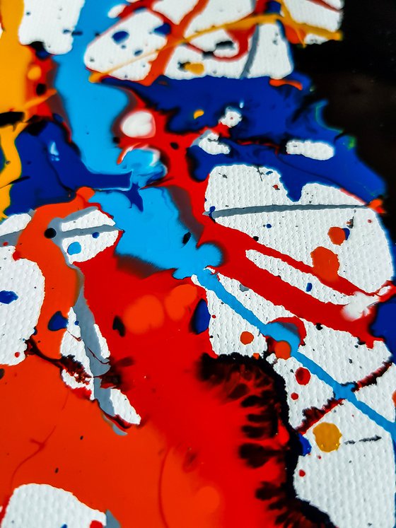 - Samick - (W)120x(H)96 cm. Style of JACKSON POLLOCK. Abstract Expressionism Painting