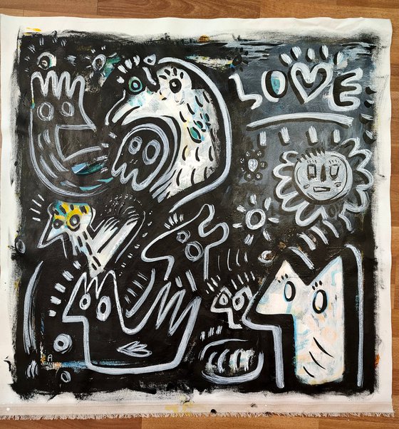 B&W LOVE NATURE 90x90cm