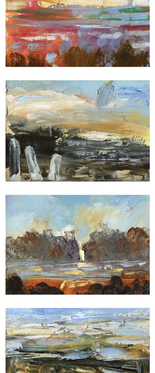Moorland Marsh Collection x 4 by Elizabeth Anne Fox