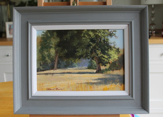 Wheat Field - original plein air oil painting
