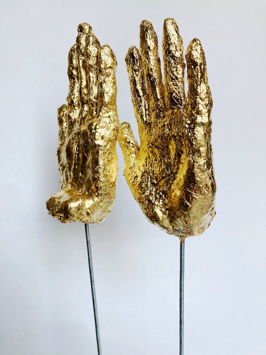 Expressive Portrait Sculpture By Valeria Golovenkina, 6 X 18", Help Me!, Original Artwork