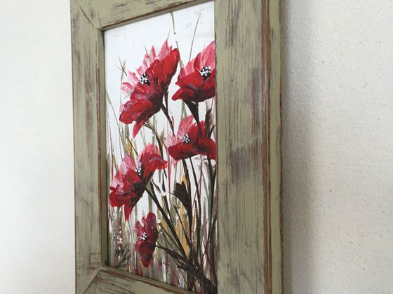 Red Poppies in a frame Nr 1