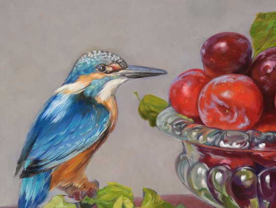 Kingfisher and plums