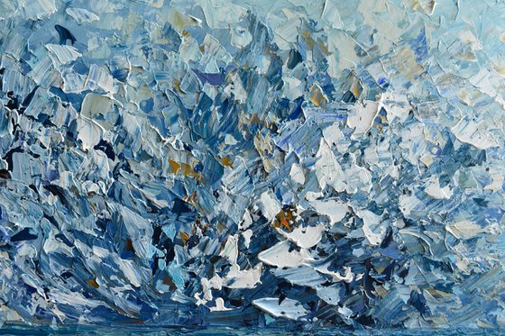 Ocean after the storm - Palette knife seascape painting