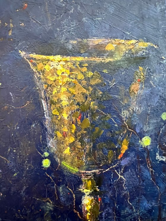 Green Apple Blue Still Life