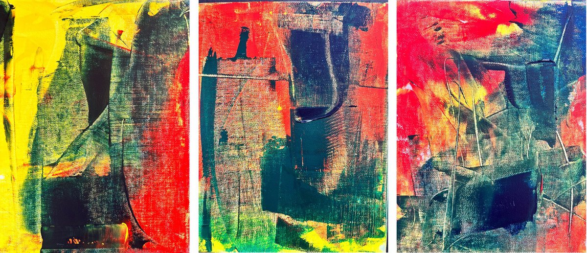  Triptych Jazz By Shabs Beigh, 8 X 12, Artwork For Sale On Artfinder