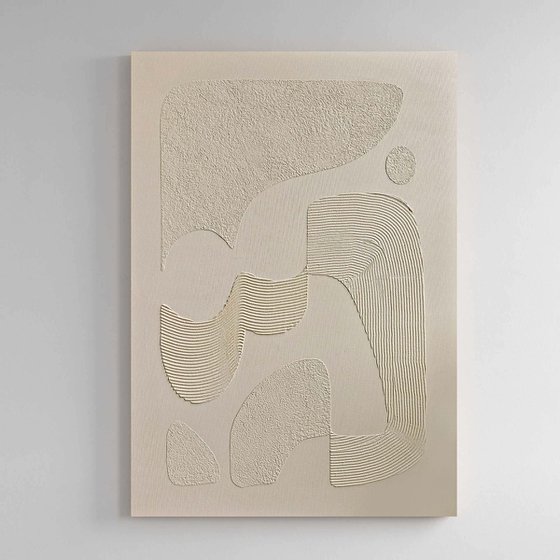 "Bay" Beige high textured acrylic art