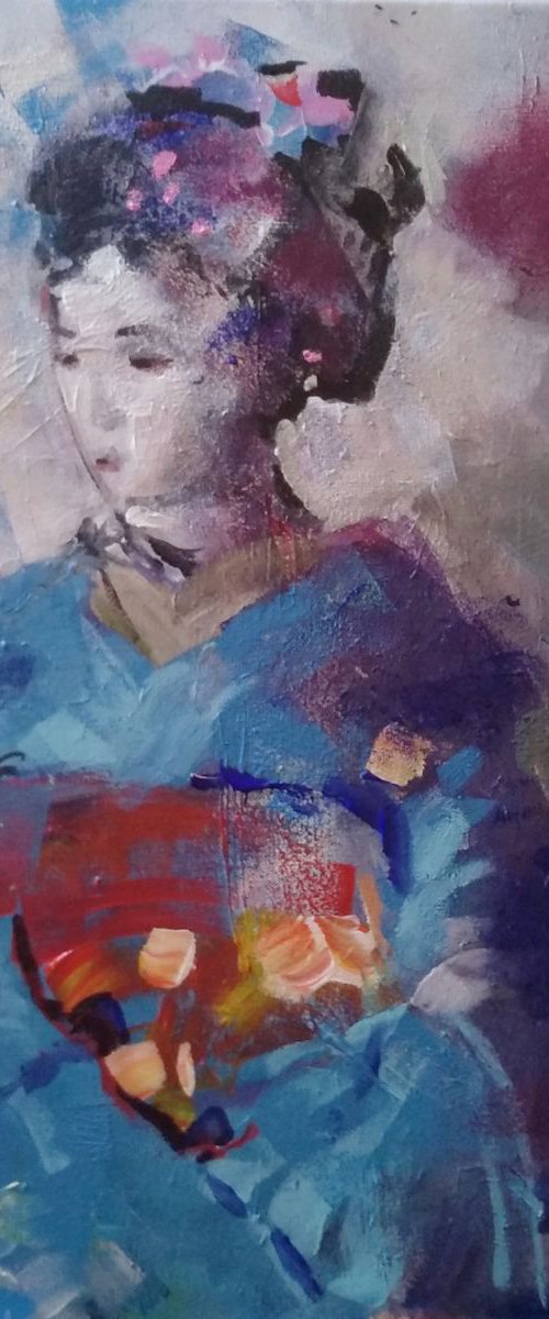 Blue gheisa 1 by Marina Del Pozo