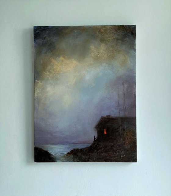 Home: Stormy Sky. Original Acrylic Painting on Canvas.