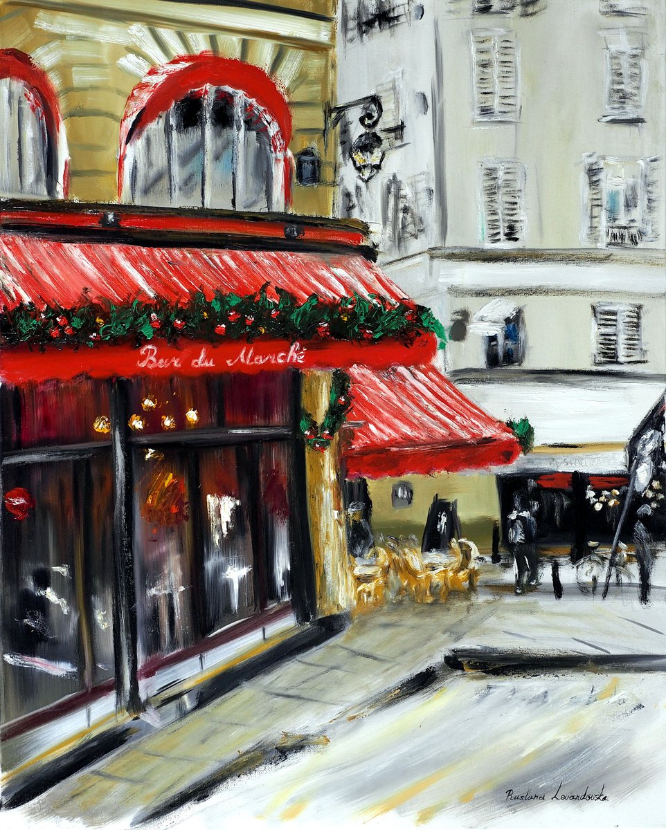 Christmas at Bar Marche, Paris by Ruslana Levandovska