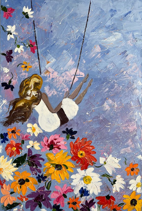 Woman Daisy Painting