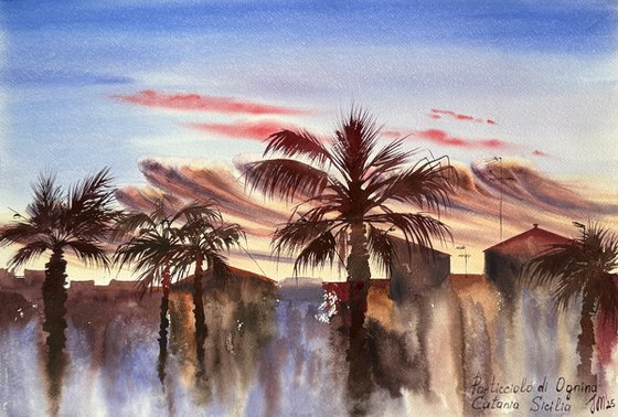 Warm Evening in Sicily Port